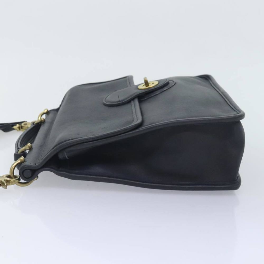 Coach Hand Bag Leather 2way Black Auth am6884 - Picture 3 of 16